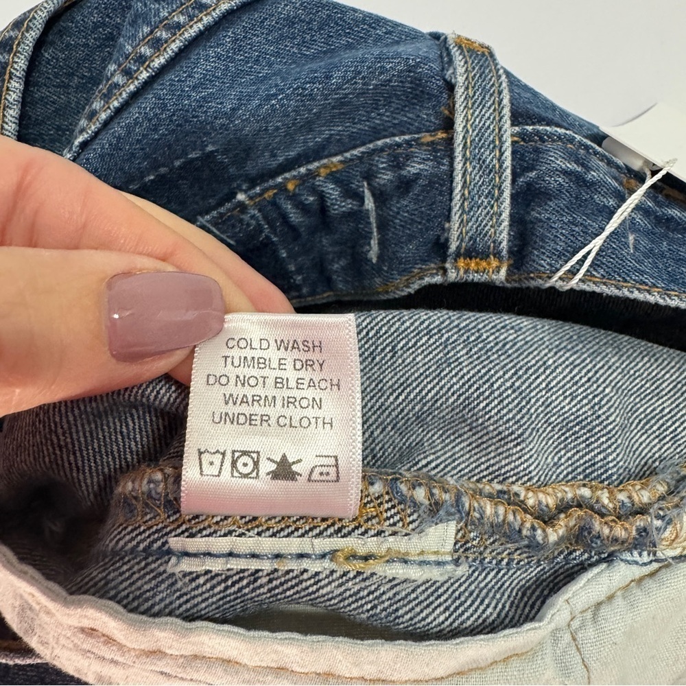 EB Denim Reconstructed Levi’s Vintage Cross Over Shorts SZ XXS/24 90’s Y2K USA - Picture 7 of 10